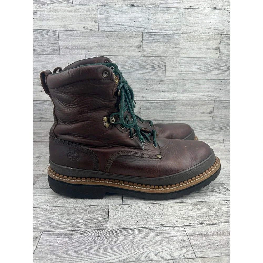 Georgia Boot Georgia Giant G8274 Men Sz 13W Brown Leather 8 Inch Work Boots‎